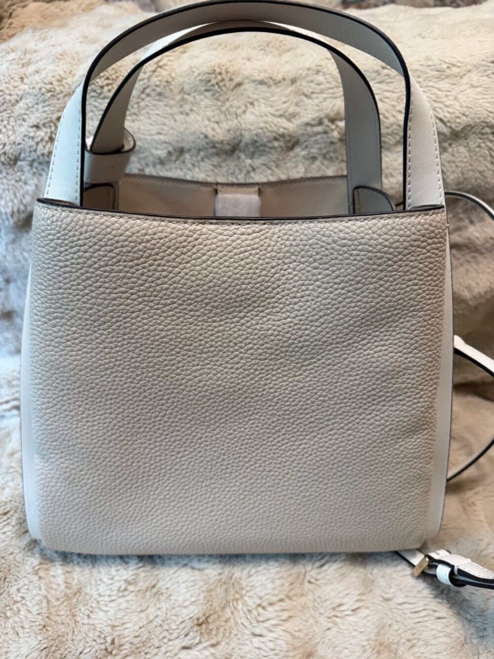 NWOT Kate Spade Handbag Satchel Crossbody White Cream Tan - Picture 4 of 6